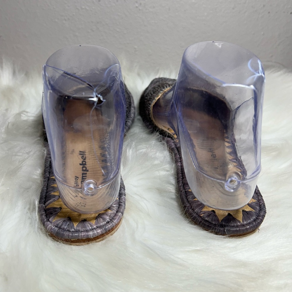 JEFFREY CAMPBELL Dana Raffia Slide Sandals Purple Size 6.5 - Picture 6 of 8